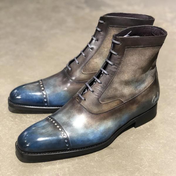 FR03 BI-MATERIAL LACE-UP BOOTS