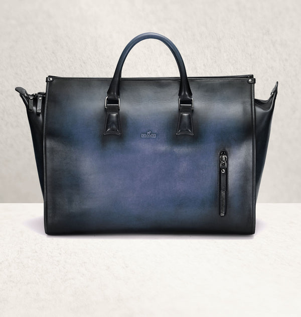 Blue Gray Black Ombre Tote Bag