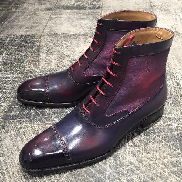 FR03 BI-MATERIAL LACE-UP BOOTS